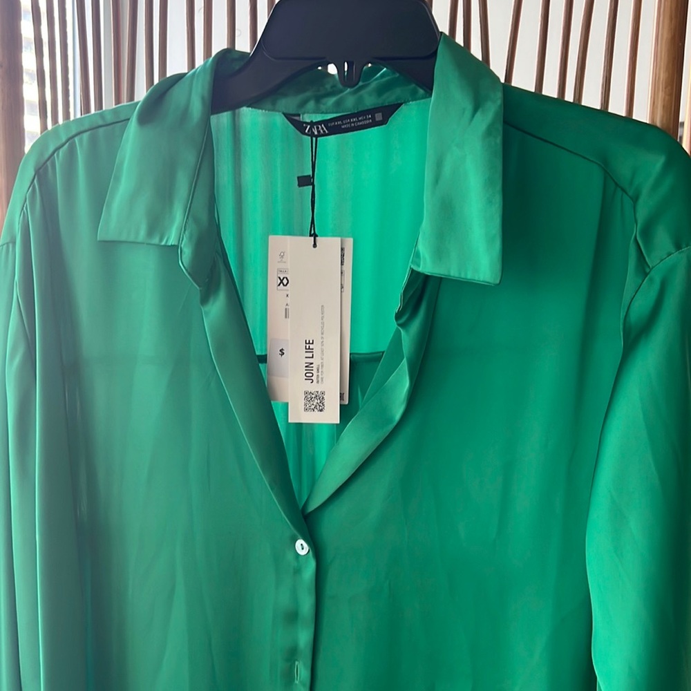 Zara Satin Effect Shirt NWT